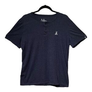 Psycho Bunny Dark Blue Short Sleeve Henley Medium
